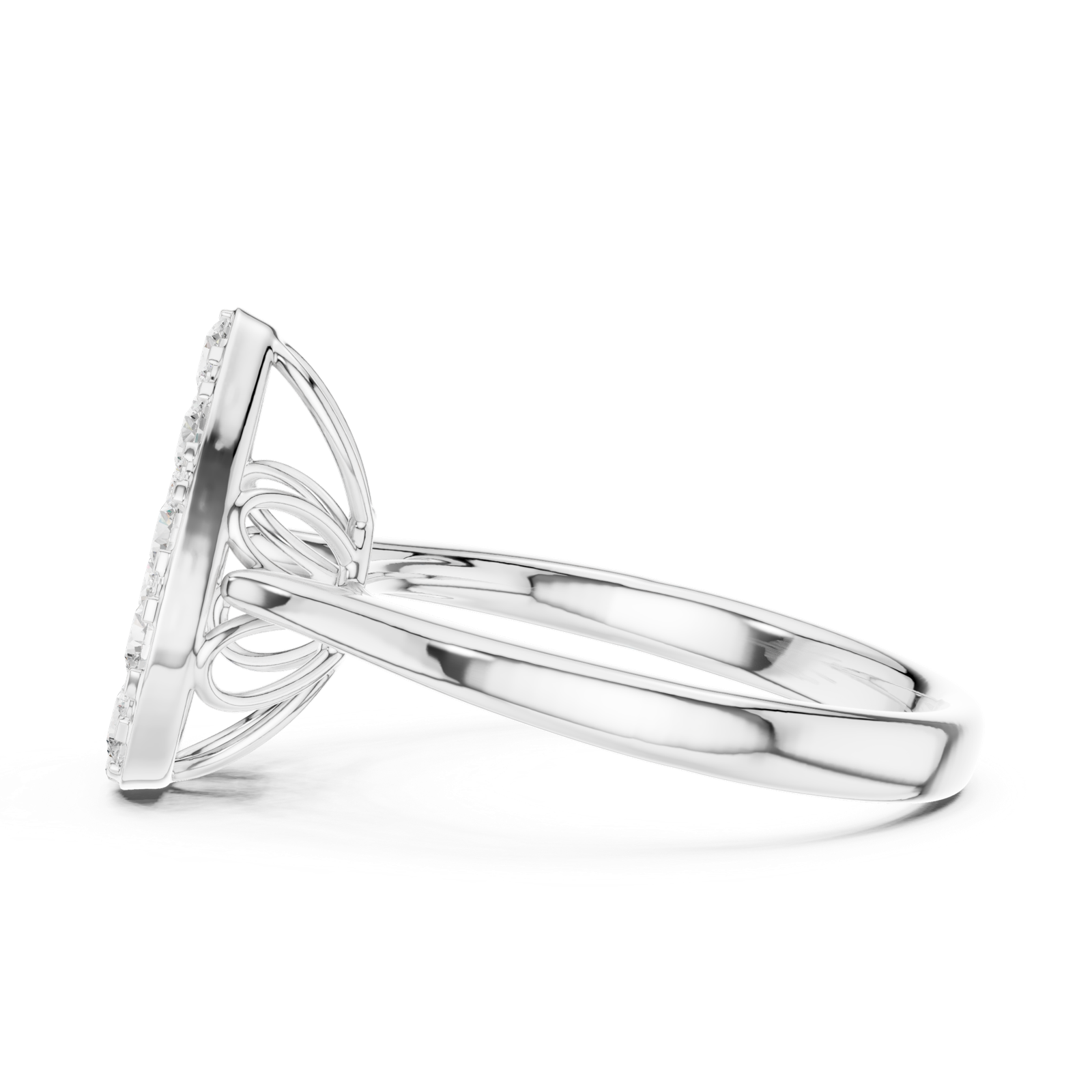 Gold Ring DDLR-784, White Gold, view 3