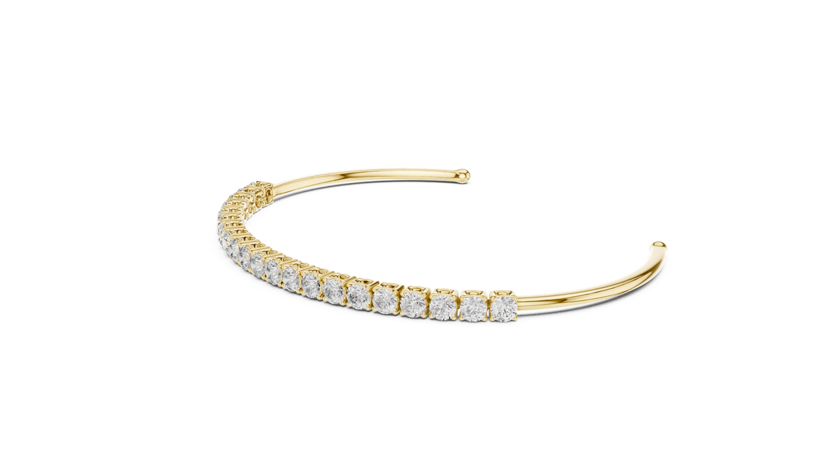 14K Solid Gold Lab Diamond Bracelet, Yellow Gold, view 1