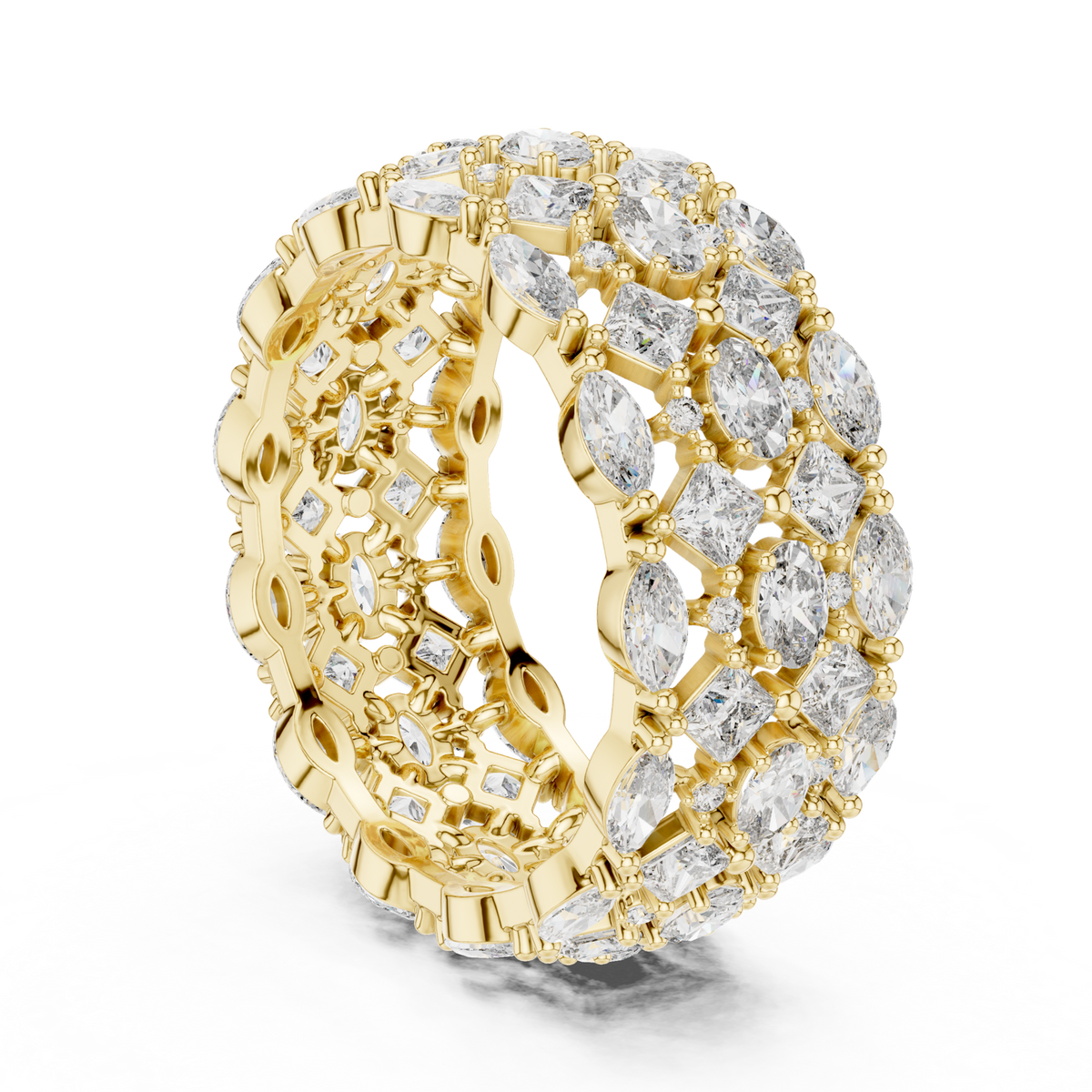 14K Solid Gold Lab Diamond Eternity Ring, Yellow Gold, view 1