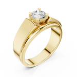 14K Solid Gold Lab Diamond Solitaire Ring, Yellow Gold, view 2