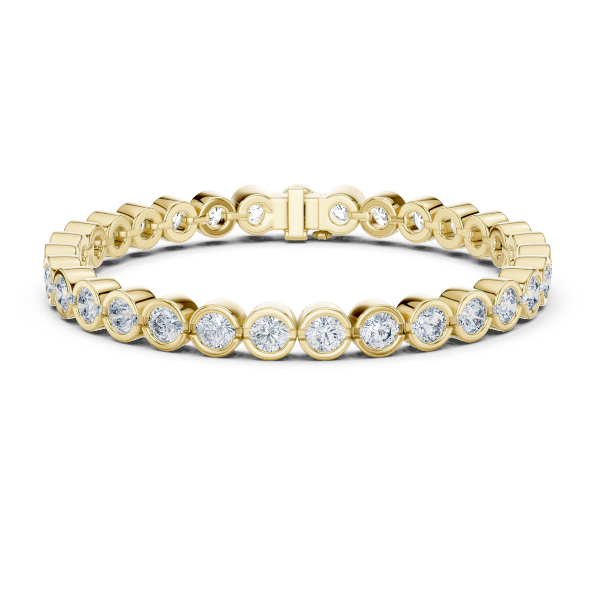 14K Solid Gold Lab Diamond Bracelet, Yellow Gold