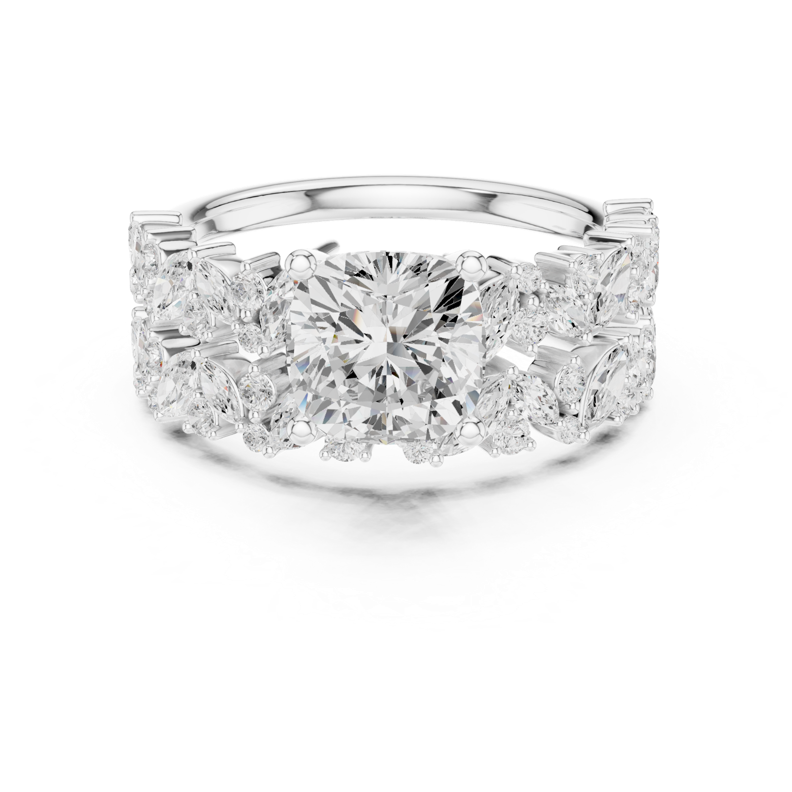 Gold Ring DDLR-941, White Gold, view 4