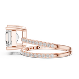 Gold Jewelry, Asscher center stone, Rose Gold, view 3