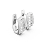 14K Solid Gold Lab Diamond Cluster Earrings, White Gold, view 1