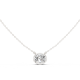 Gold Jewelry DDPO-007, Oval center stone, White Gold