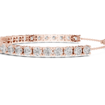 14K Solid Gold Lab Diamond Bracelet, Rose Gold, view 3