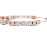 14K Solid Gold Lab Diamond Bracelet, Rose Gold, view 3