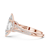 Gold Ring DDLR-252, Marquise center stone, Rose Gold, view 3