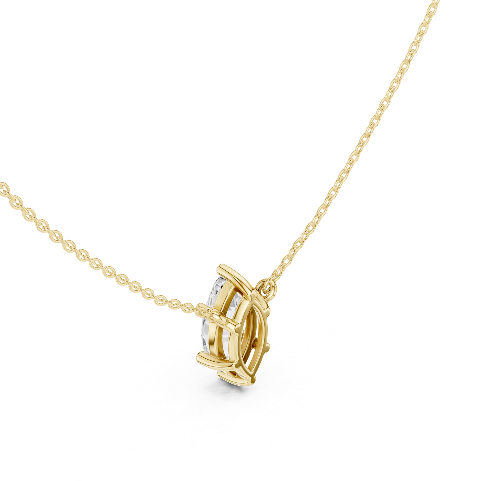 Gold Jewelry DDPO-001, Marquise center stone, Yellow Gold, view 2