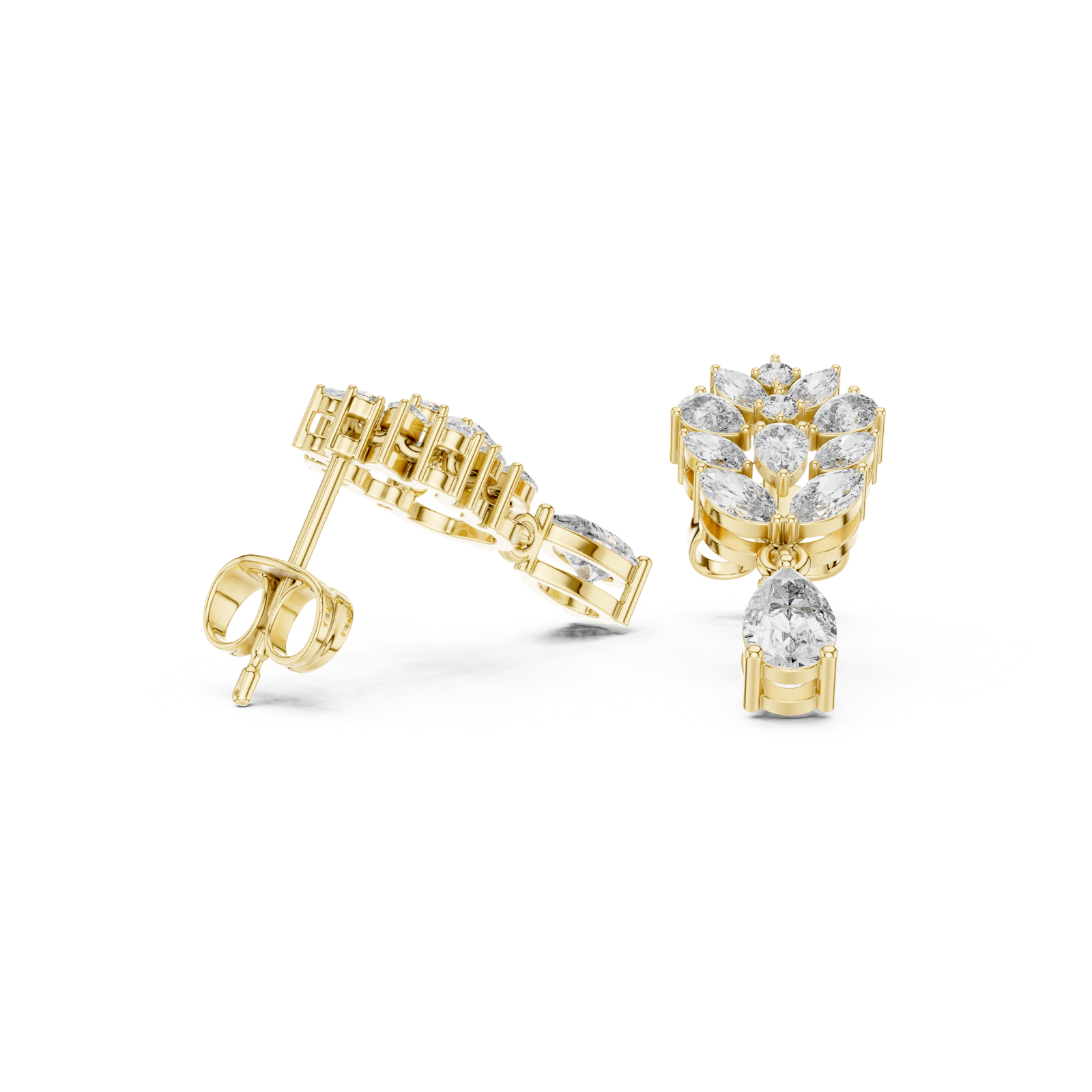 Gold Earrings AGDER-276, Yellow Gold, view 1