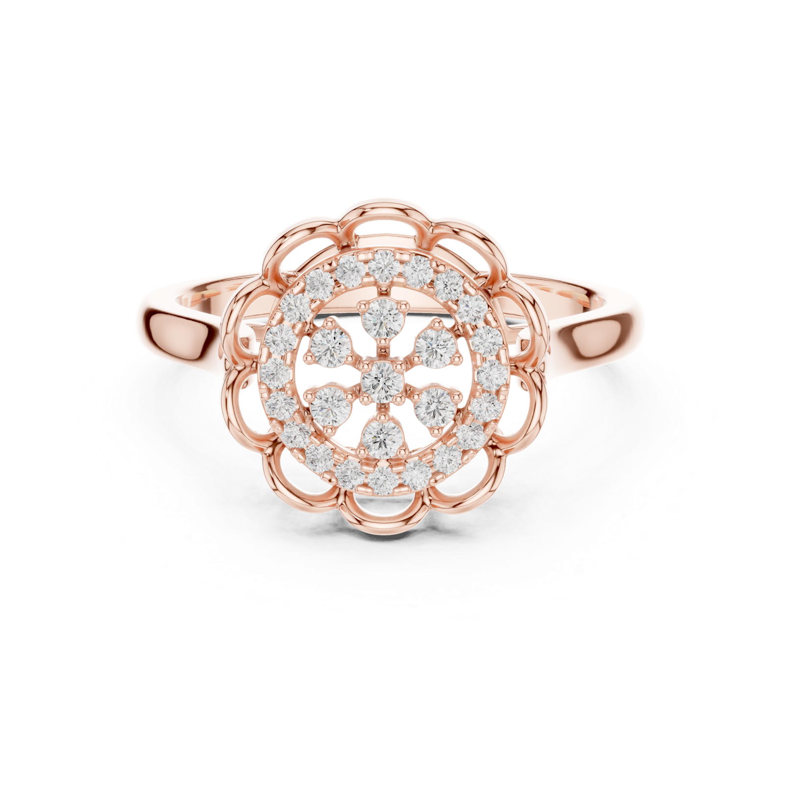 Gold Ring DDLR-786, Rose Gold, view 4