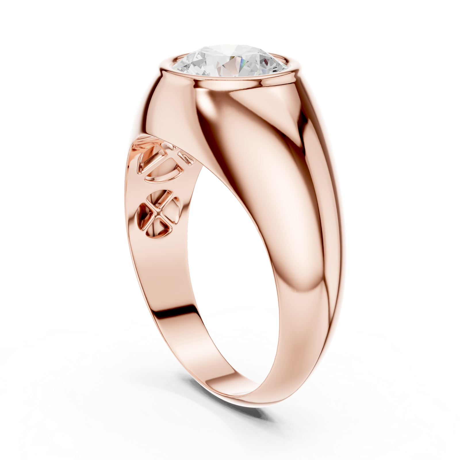 Gold Men's Ring GGR-0016, Rose Gold, view 1