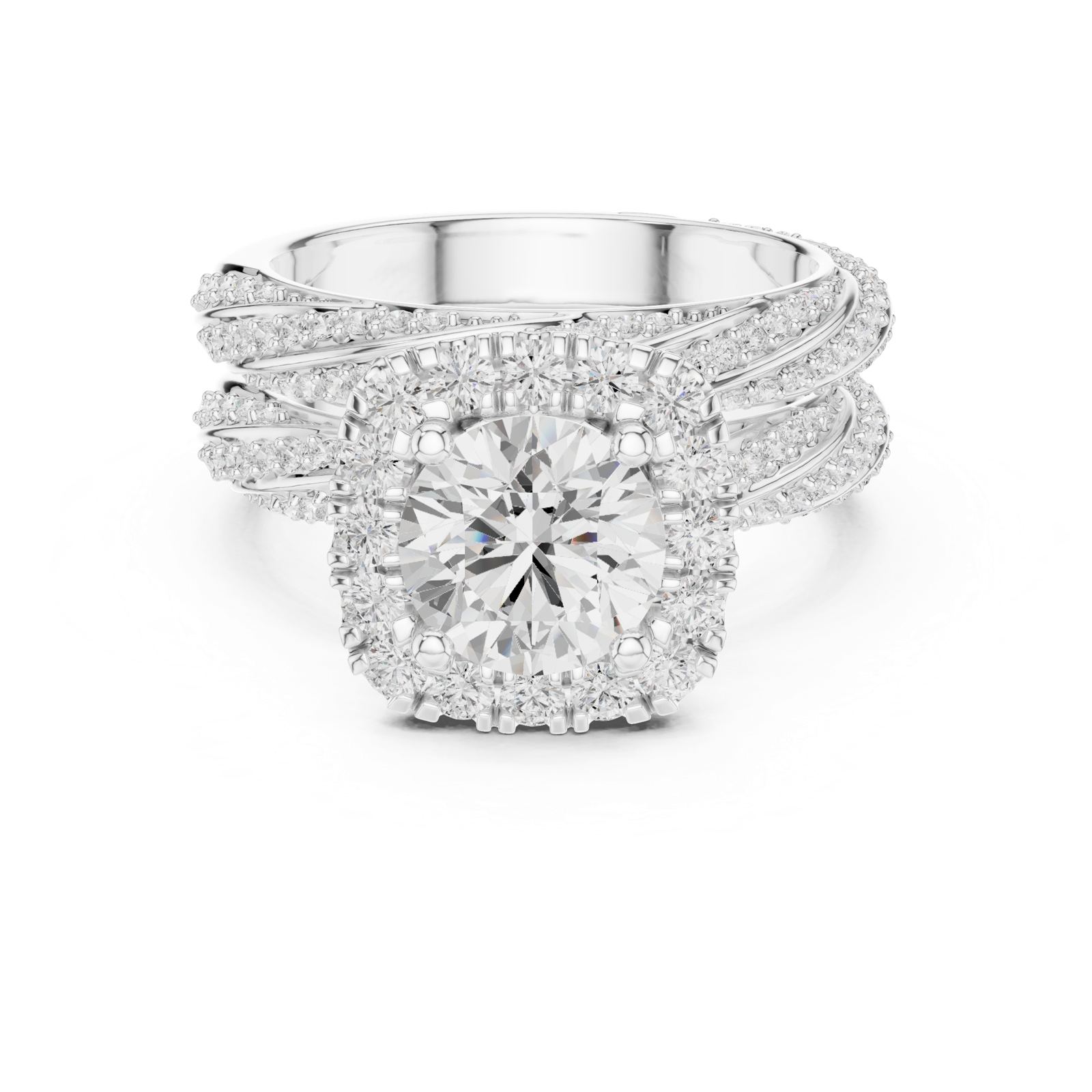 Gold Ring DDLR-293, White Gold, view 4