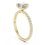 Gold Jewelry, Asscher center stone, Yellow Gold, view 1