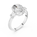 Gold Jewelry L35-67, Oval center stone, White Gold, view 2