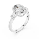 Gold Jewelry L35-67, Oval center stone, White Gold, view 2