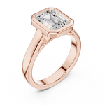 Gold Jewelry L36-3, Emerald center stone, Rose Gold, view 2
