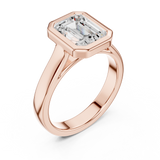 Gold Jewelry L36-3, Emerald center stone, Rose Gold, view 2