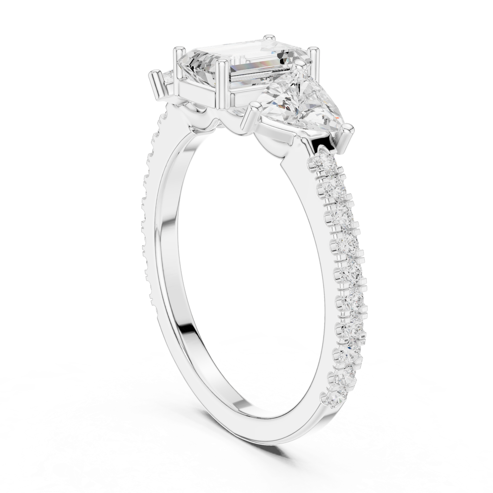 Gold Ring DDLR-1078, White Gold, view 1