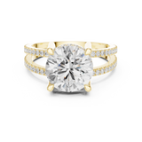 Gold Jewelry L36-13, Round center stone, Yellow Gold, view 4