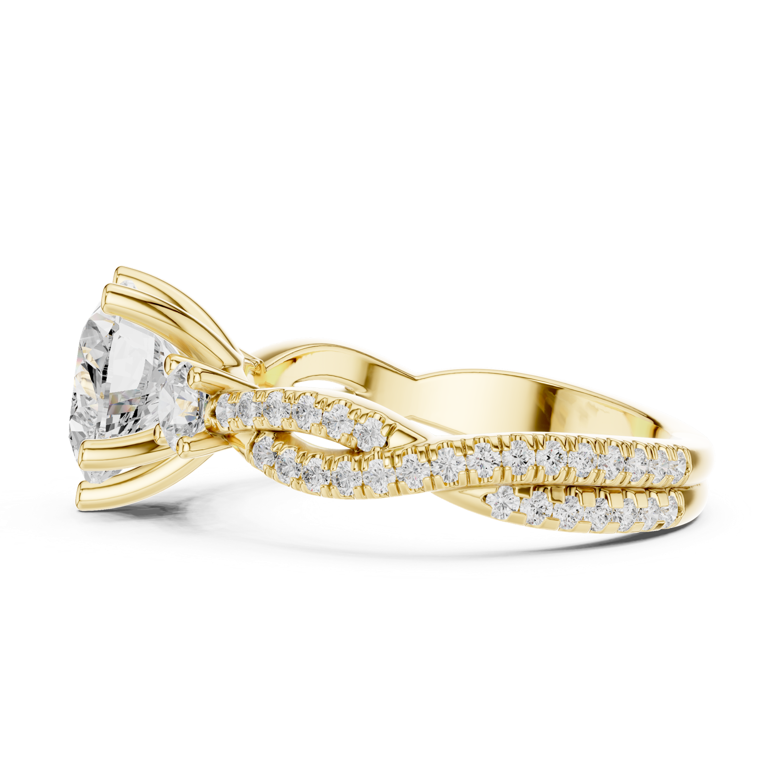 Gold Ring DDLR-1034, Yellow Gold, view 3