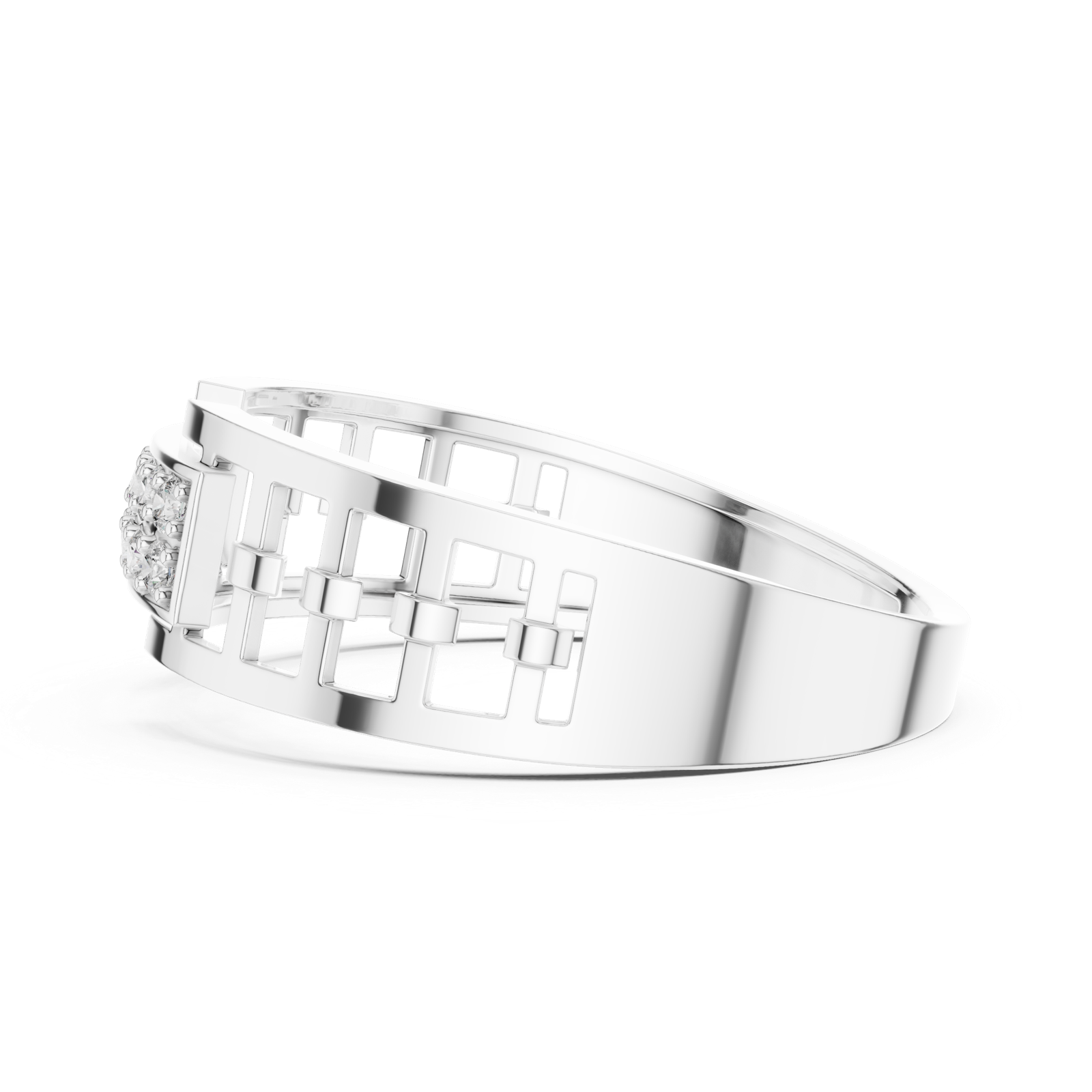 Gold Ring LR-01 (10), White Gold, view 3