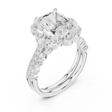 Gold Ring DDLR-442, Radiant center stone, White Gold, view 2