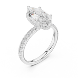 Gold Ring DDLR-161, Marquise center stone, White Gold, view 2