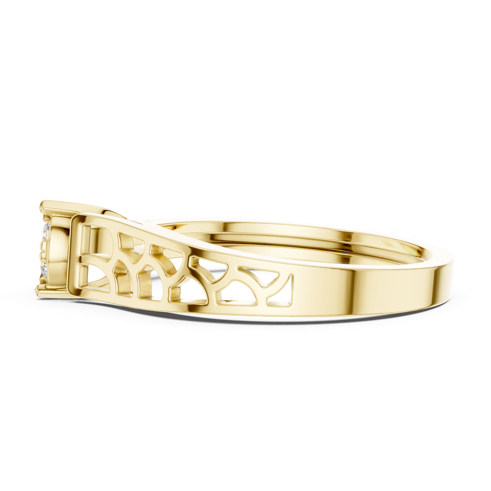 Gold Ring DDLR-824, Yellow Gold, view 3