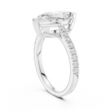 Gold Ring DDLR-039, Marquise center stone, White Gold, view 1