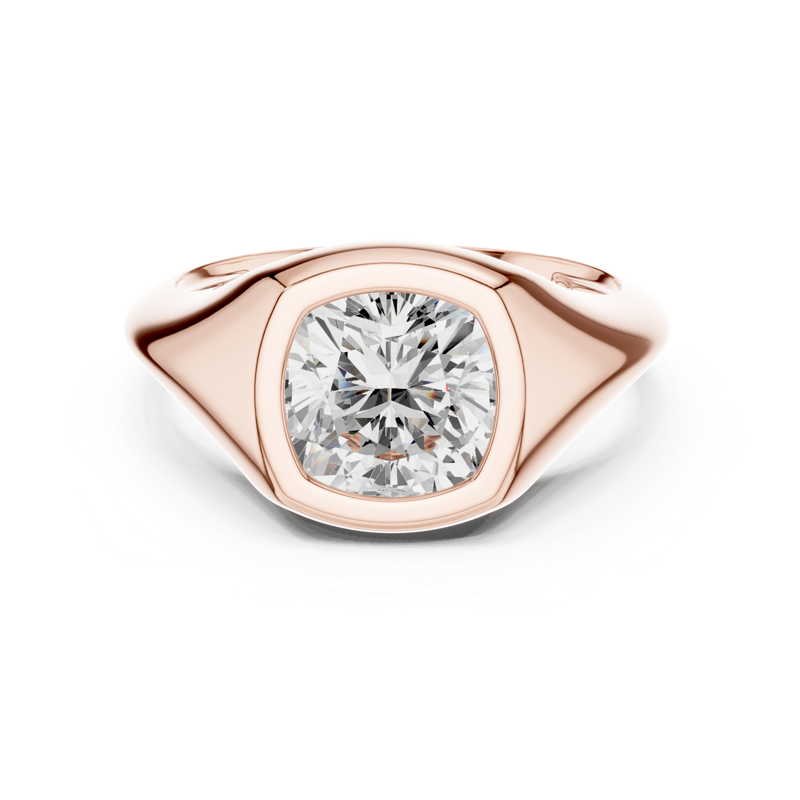 Gold Jewelry L36-4, Cushion center stone, Rose Gold, view 4