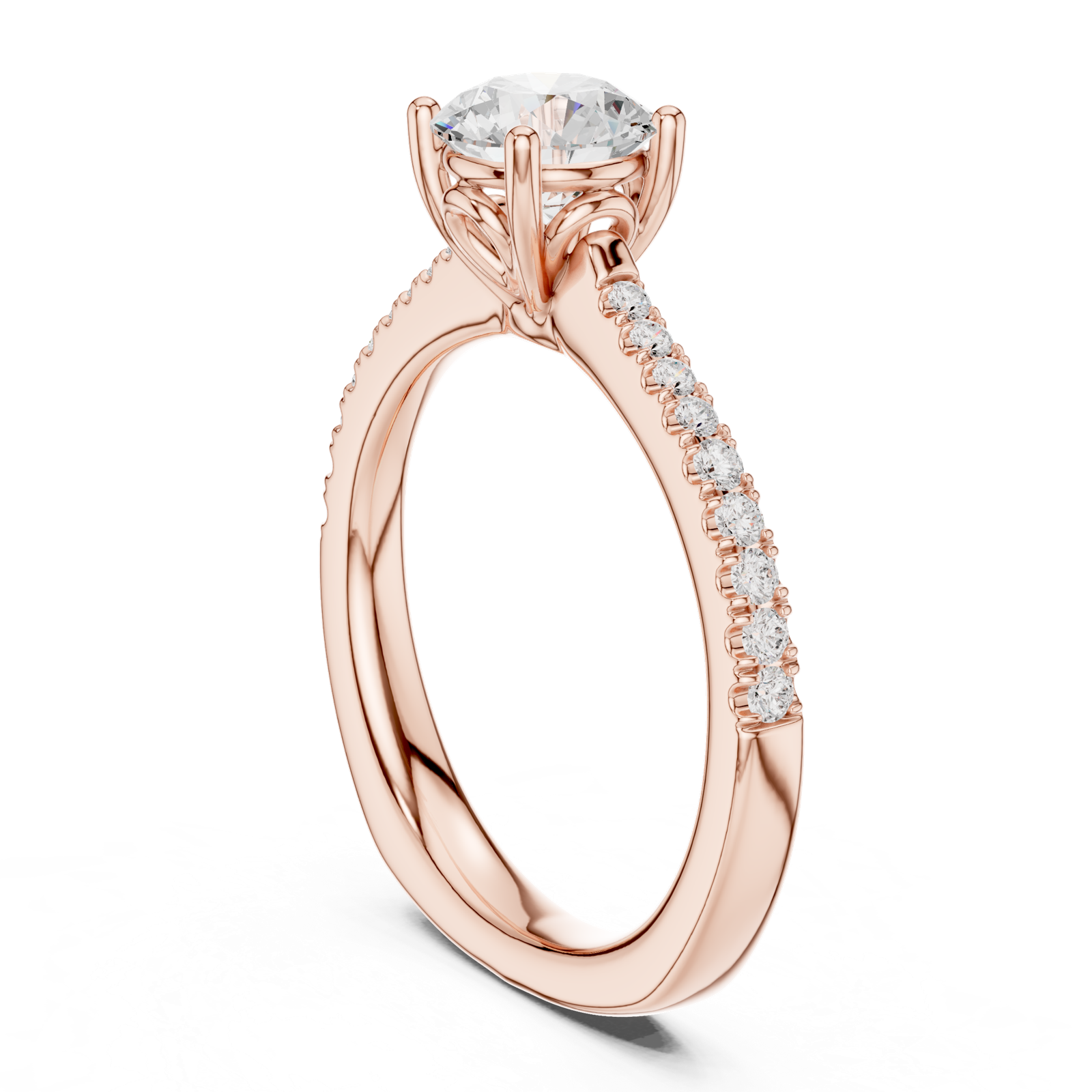 Gold Ring DDLR-651, Rose Gold, view 1