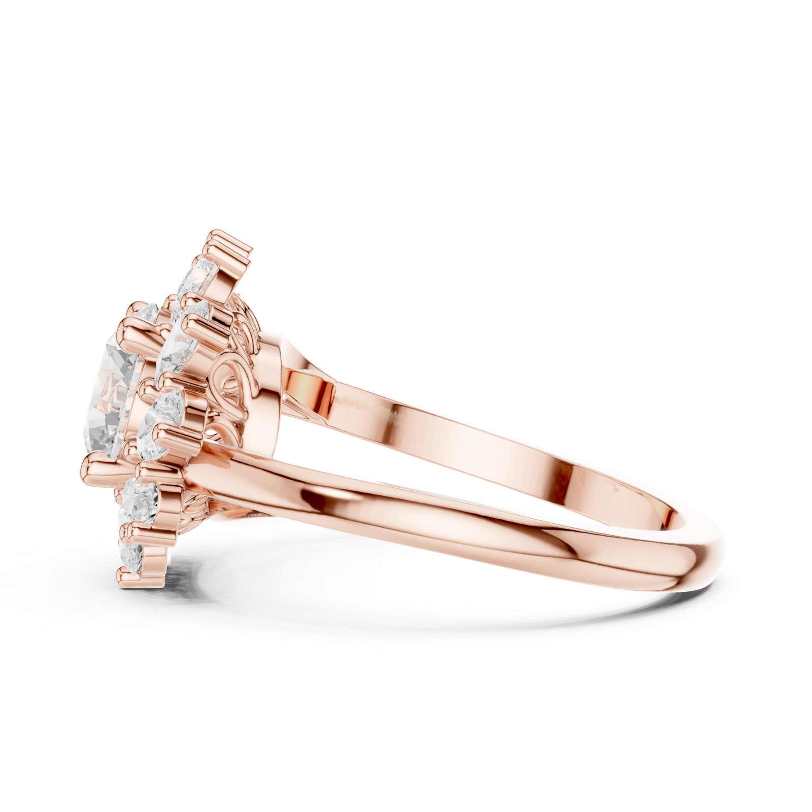 Gold Ring DDLR-405, Rose Gold, view 3