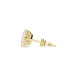 14K Solid Gold Lab Diamond Stud Earrings, Yellow Gold, view 3