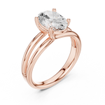 Gold Jewelry L36-9, Oval center stone, Rose Gold, view 2