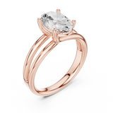 Gold Jewelry L36-9, Oval center stone, Rose Gold, view 2