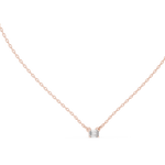 14K Solid Gold Lab Diamond Solitaire Pendant Necklace, Rose Gold, view 1
