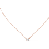 14K Solid Gold Lab Diamond Solitaire Pendant Necklace, Rose Gold, view 1