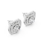 Gold Earrings ER-0010, White Gold, view 2