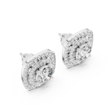 Gold Earrings ER-0010, White Gold, view 2
