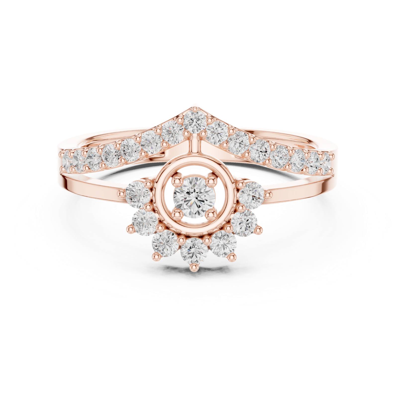 Gold Ring ALR-159, Rose Gold, view 4