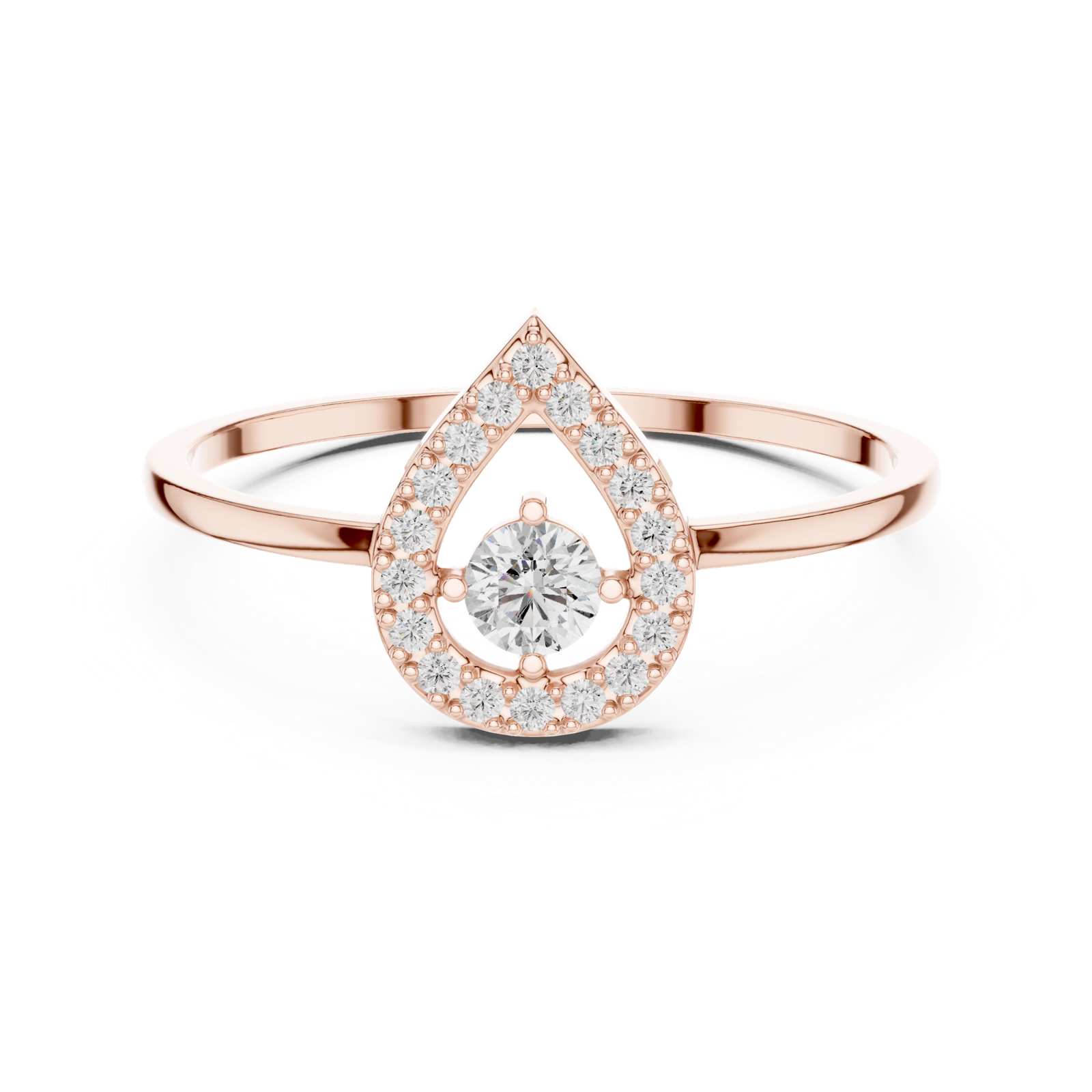Gold Ring DR-6161, Rose Gold, view 4