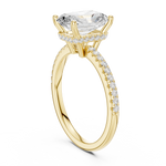 Gold Ring DDLR-177, Radiant center stone, Yellow Gold, view 1