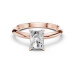Gold Jewelry L36-6, Radiant center stone, Rose Gold