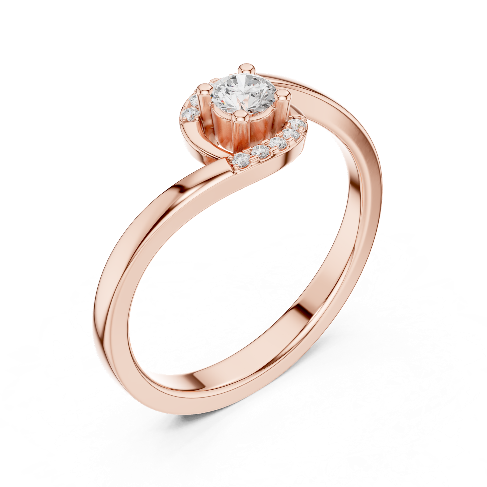Gold Ring DDLR-841, Rose Gold, view 2