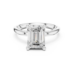 Gold Ring DDLR-175, Emerald center stone, White Gold, view 4
