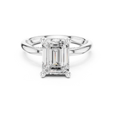 Gold Ring DDLR-175, Emerald center stone, White Gold, view 4