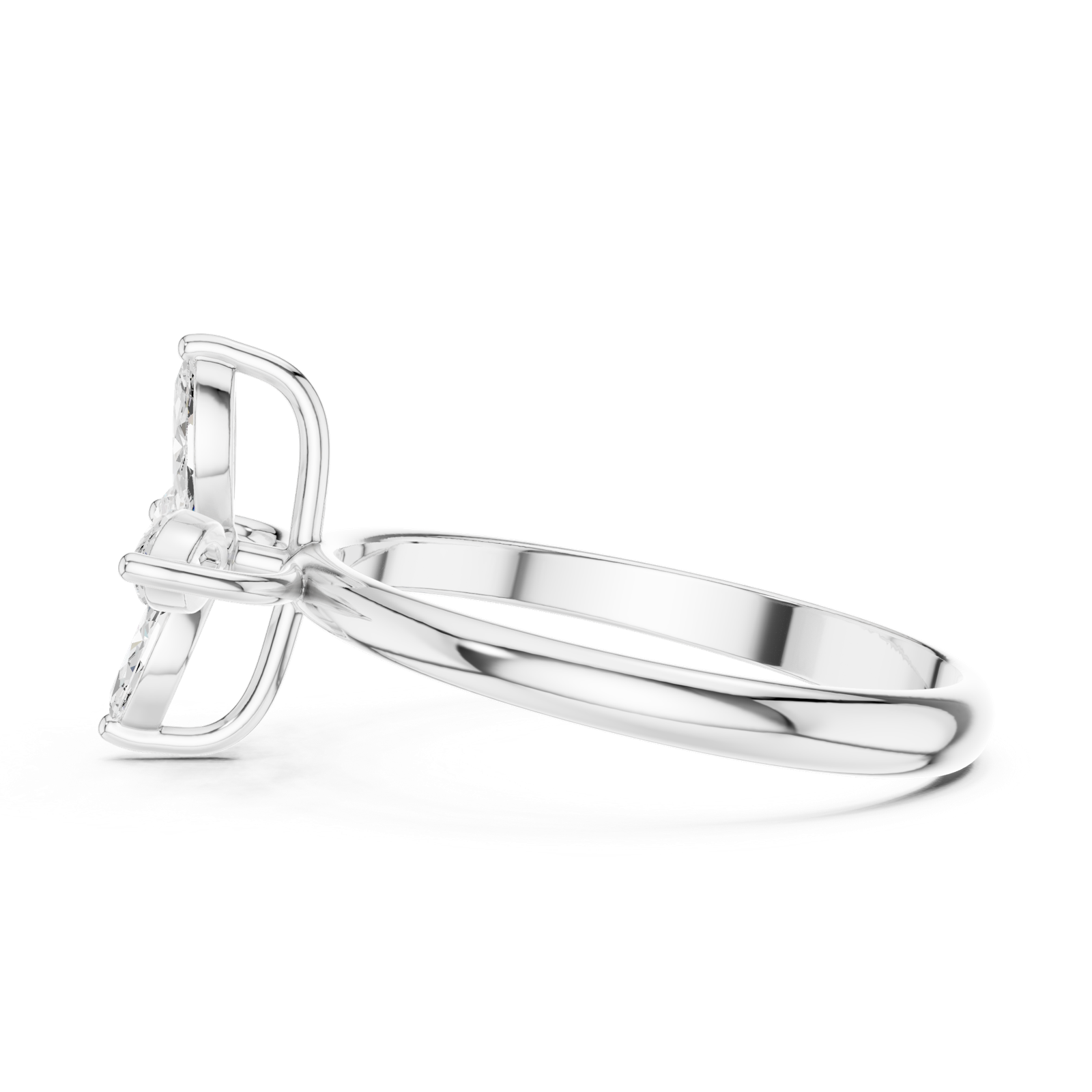 Gold Ring HLR-94, White Gold, view 3