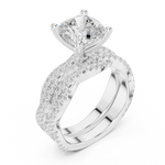 Gold Ring, Cushion center stone, White Gold, view 2