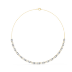 14K Solid Gold Lab Diamond Station Necklace, Yellow Gold, view 1